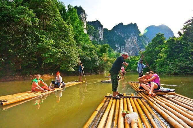 3 Day Phuket to Khao Sok National Park Tour Package - Day 1: Sarasin Bridge photos, a tsunami memorial, then bamboo rafting